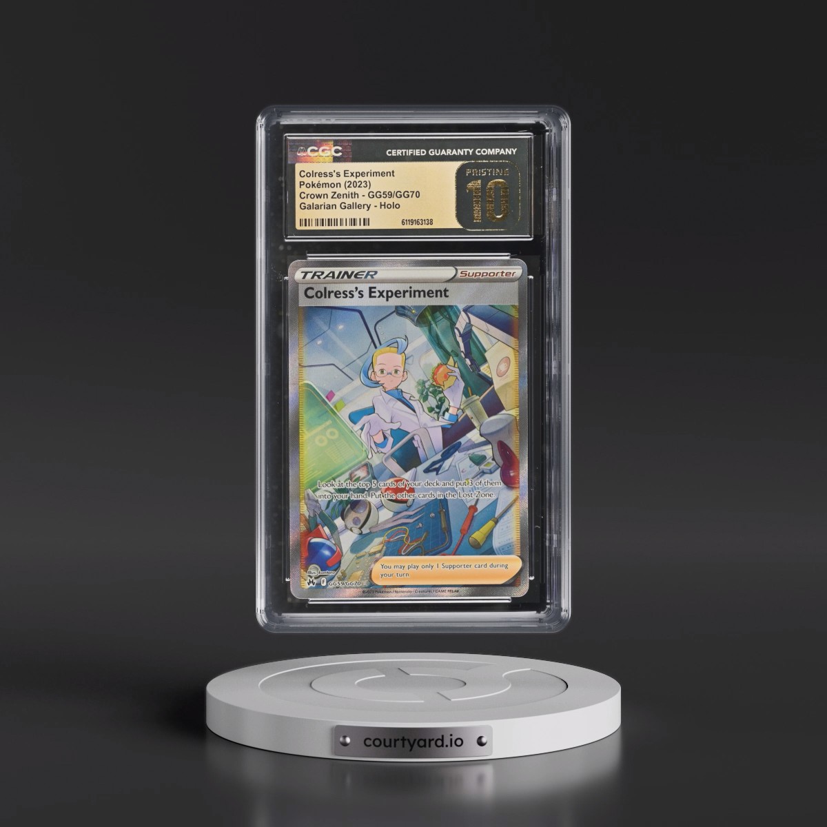2023 Crown Zenith #GG59/GG70 Colress's Experiment - Galarian Gallery Holo (CGC 10 PRISTINE)