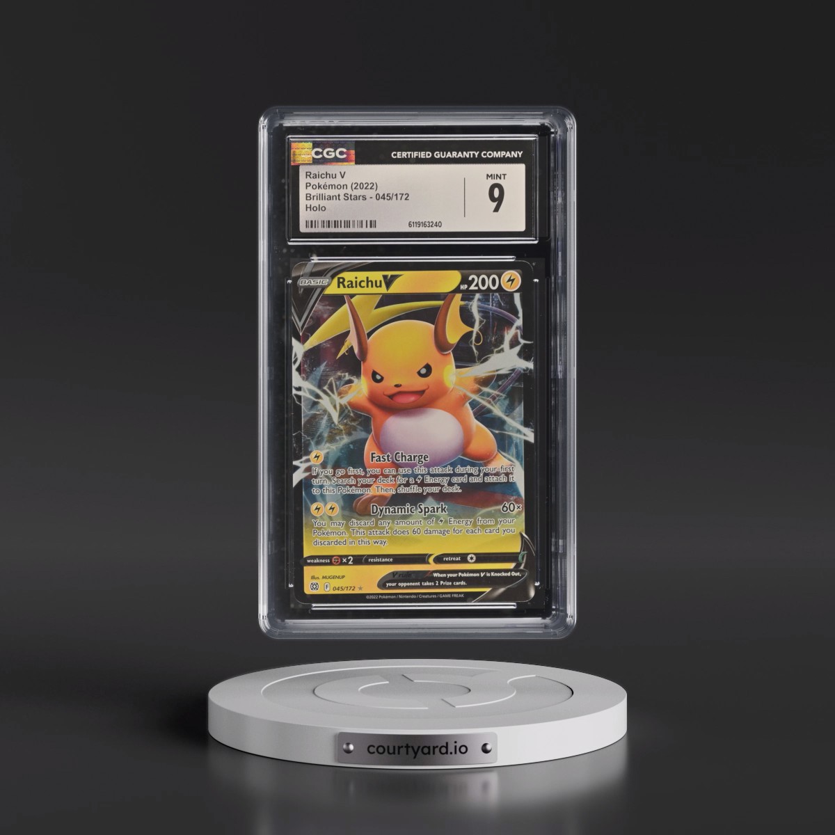 2022 Brilliant Stars #045/172 Raichu V - Holo (CGC 9 MINT)