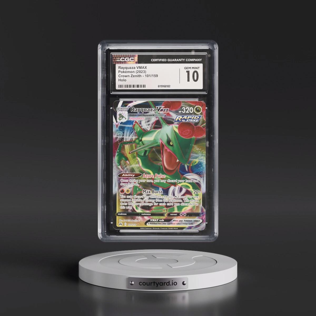 2023 Crown Zenith #101/159 Rayquaza VMAX - Holo (CGC 10 GEM MINT)