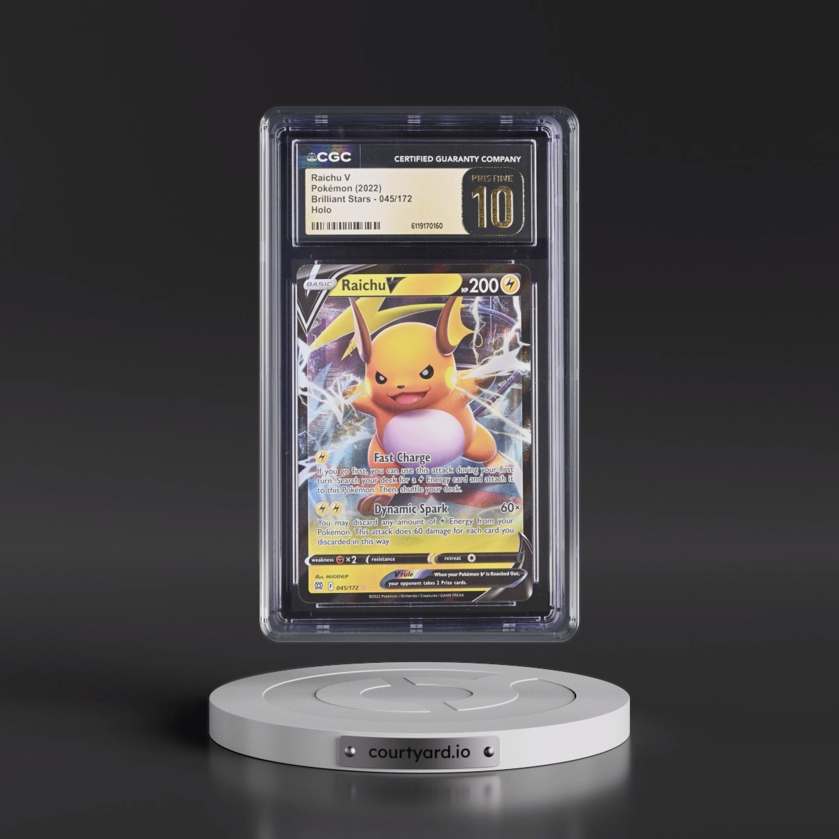2022 Brilliant Stars Raichu V - Holo #045/172 CGC 10