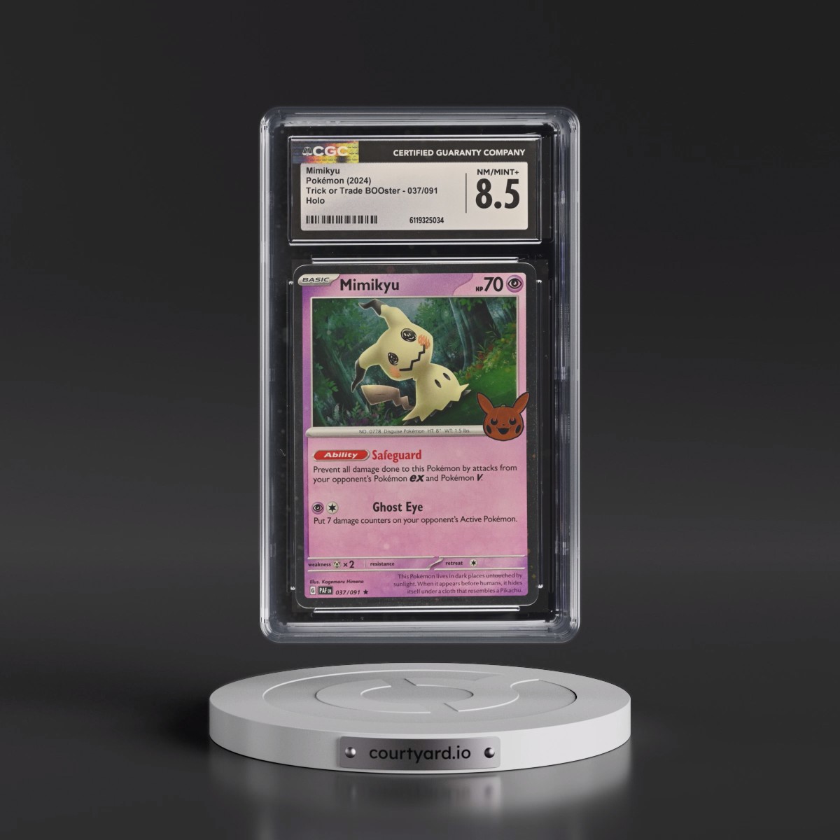 2024 Trick or Trade BOOster (2024) #037/091 Mimikyu - Holo (CGC 8.5 NM-MT+)