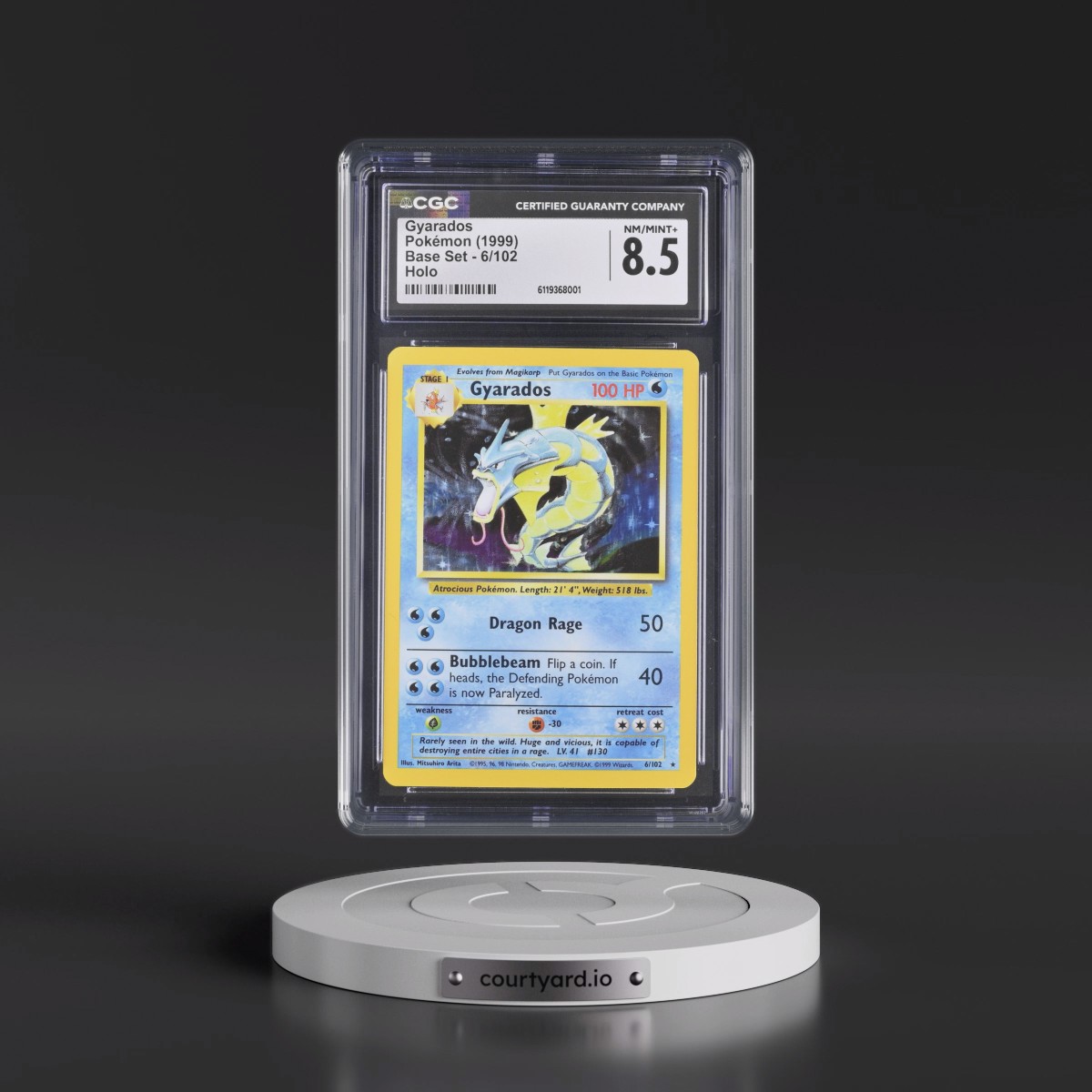 1999 Base Set #6/102 Gyarados - Holo (CGC 8.5 NM-MT+)