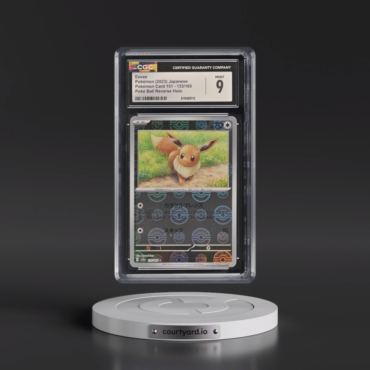 2023 Pokémon Card 151 #133/165 Eevee - Reverse Holo Poké Ball (CGC 9 MINT)