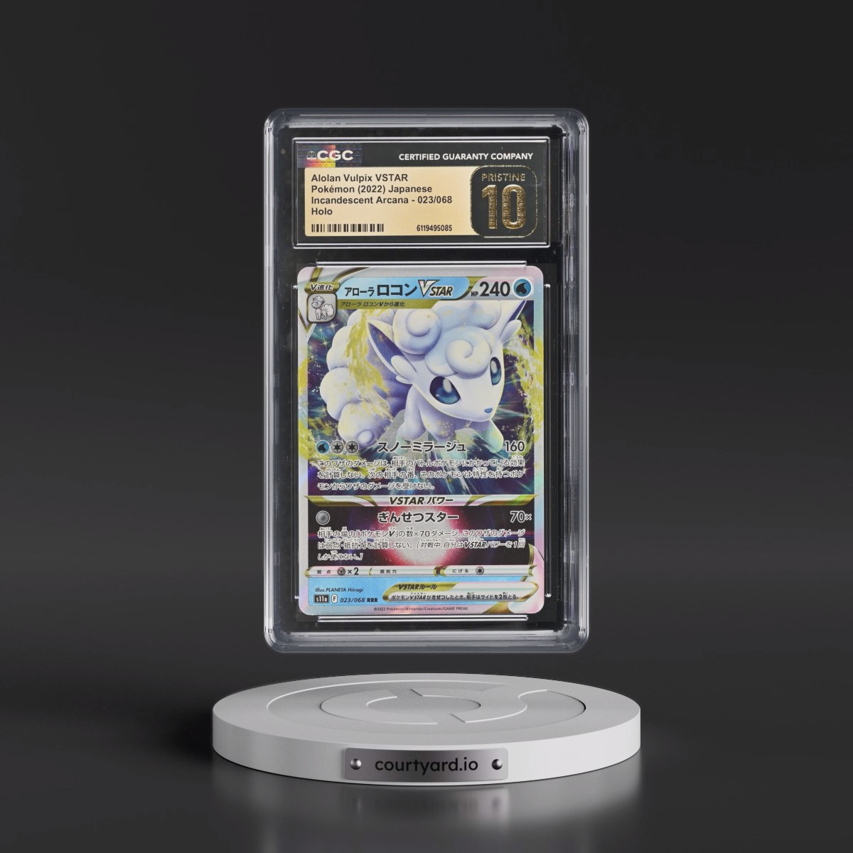 2022 Incandescent Arcana #023/068 Alolan Vulpix VSTAR - Holo (CGC 10 PRISTINE)