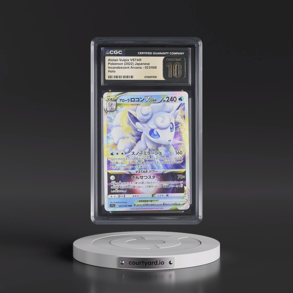 2022 Incandescent Arcana #023/068 Alolan Vulpix VSTAR - Holo (CGC 10 PRISTINE)