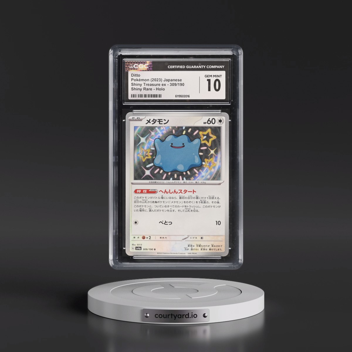 2023 Shiny Treasure ex #309/190 Ditto - Shiny Rare Holo (CGC 10 GEM MINT)