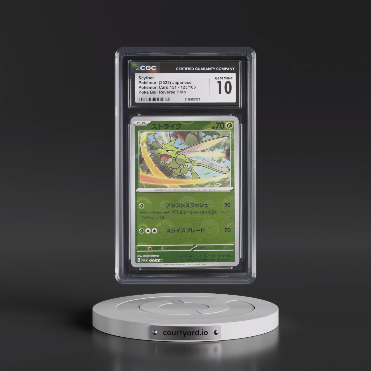 2023 Pokémon Card 151 #123/165 Scyther - Reverse Holo Poké Ball (CGC 10 GEM MINT)