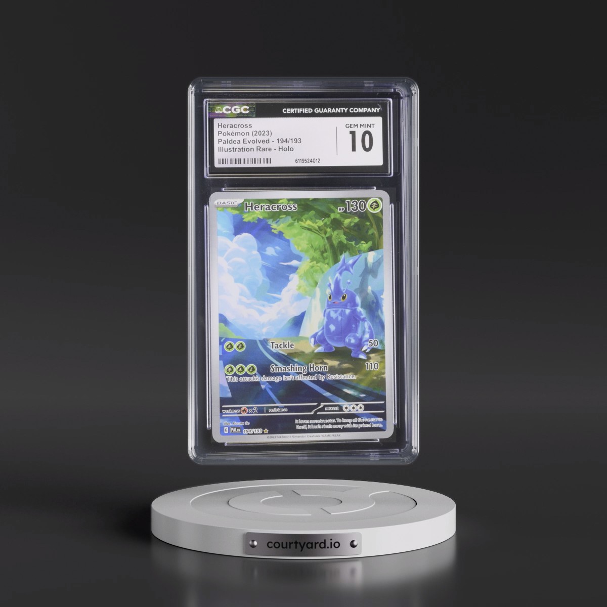 2023 Paldea Evolved - PAL EN #194/193 Heracross - Illustration Rare Holo (CGC 10 GEM MINT)