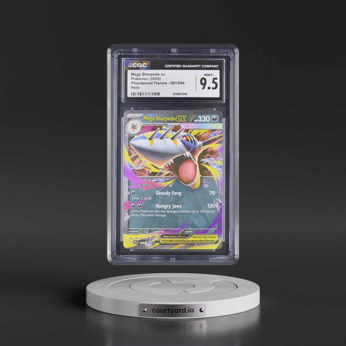 2025 Phantasmal Flames - PFL EN #061/094 Mega Sharpedo ex - Holo (CGC 9.5 MINT+)
