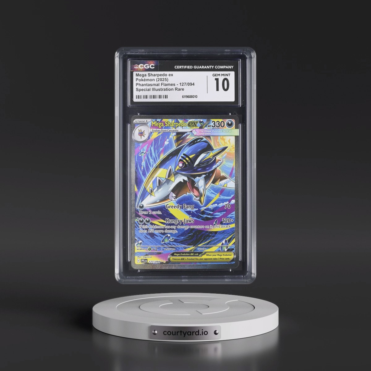 2025 Phantasmal Flames - PFL EN #127/094 Mega Sharpedo ex - Special Illustration Rare (Holo) (CGC 10 GEM MINT)