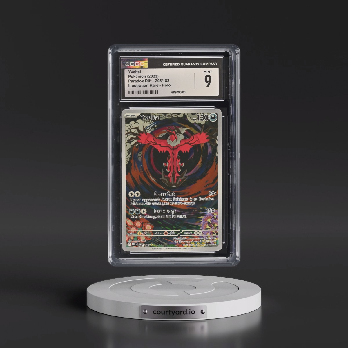 2023 Paradox Rift - PAR EN #205/182 Yveltal - Illustration Rare Holo (CGC 9 MINT)