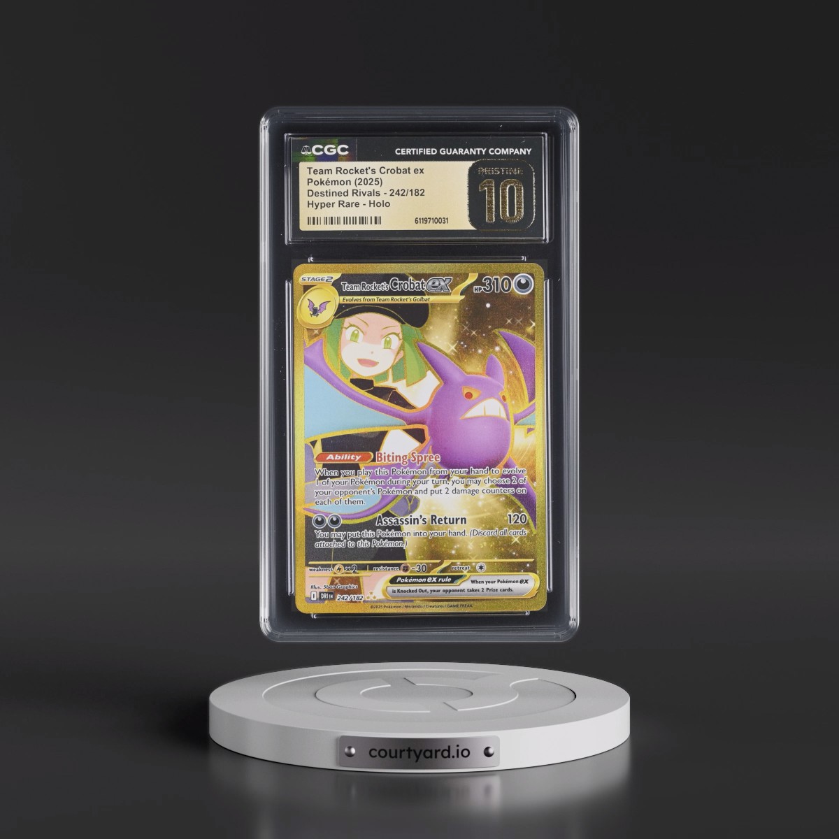 2025 Destined Rivals - DRI EN #242/182 Team Rocket's Crobat ex - Hyper Rare Holo (CGC 10 PRISTINE)