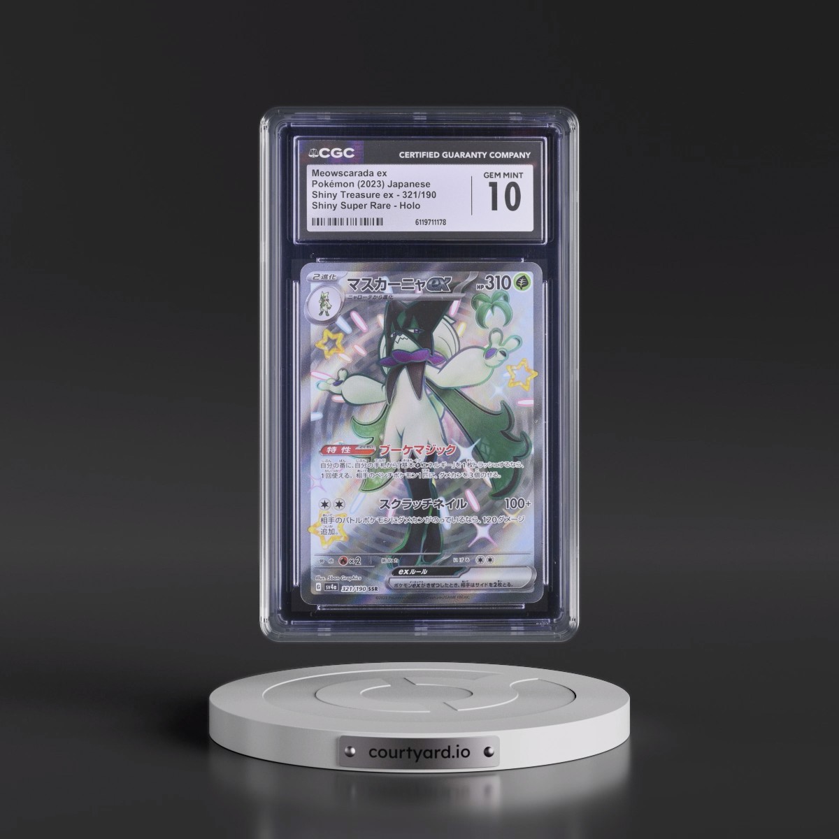 2023 Shiny Treasure ex #321/190 Meowscarada ex - Shiny Super Rare Holo (CGC 10 GEM MINT)