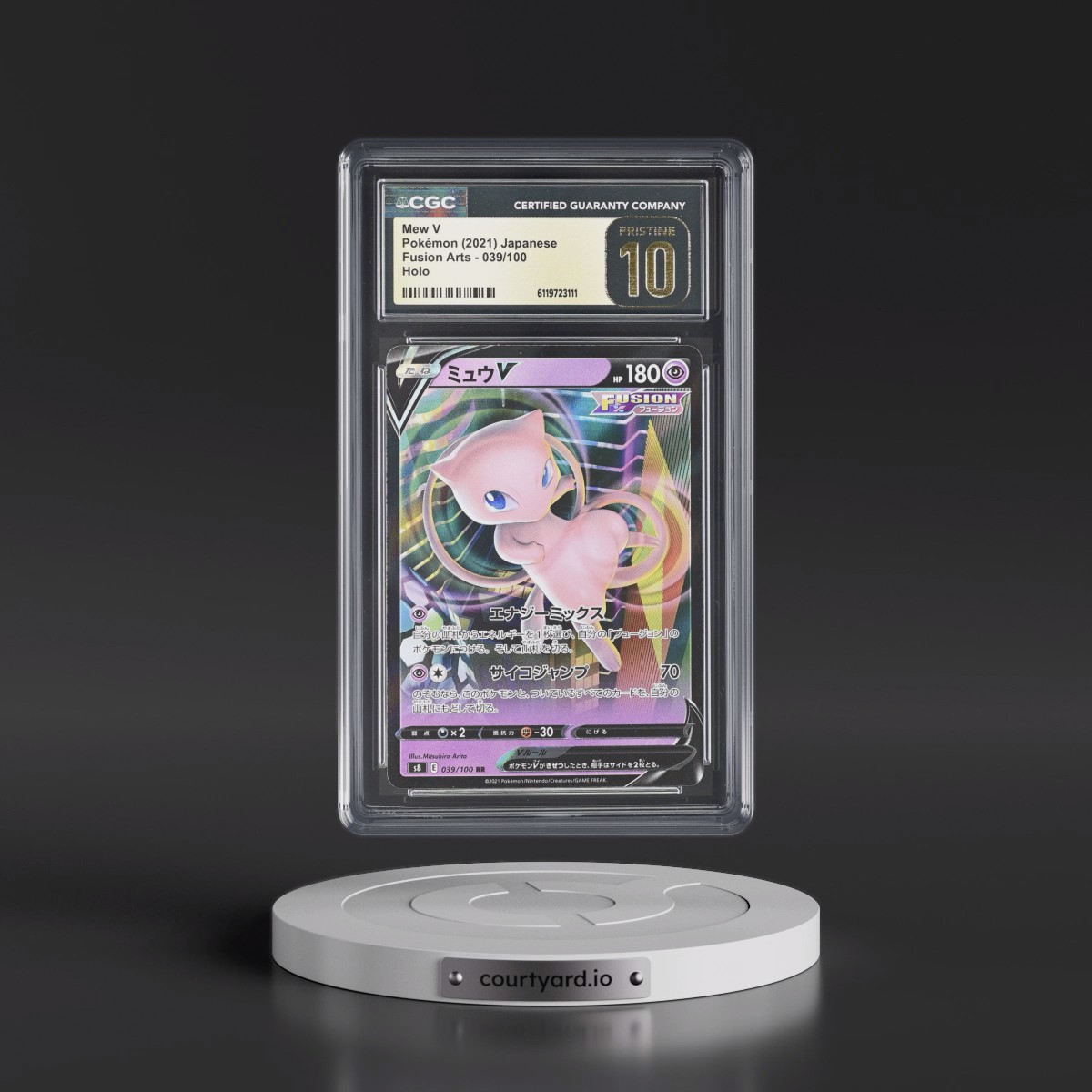2021 Fusion Arts #039/100 Mew V - Holo (CGC 10 PRISTINE)