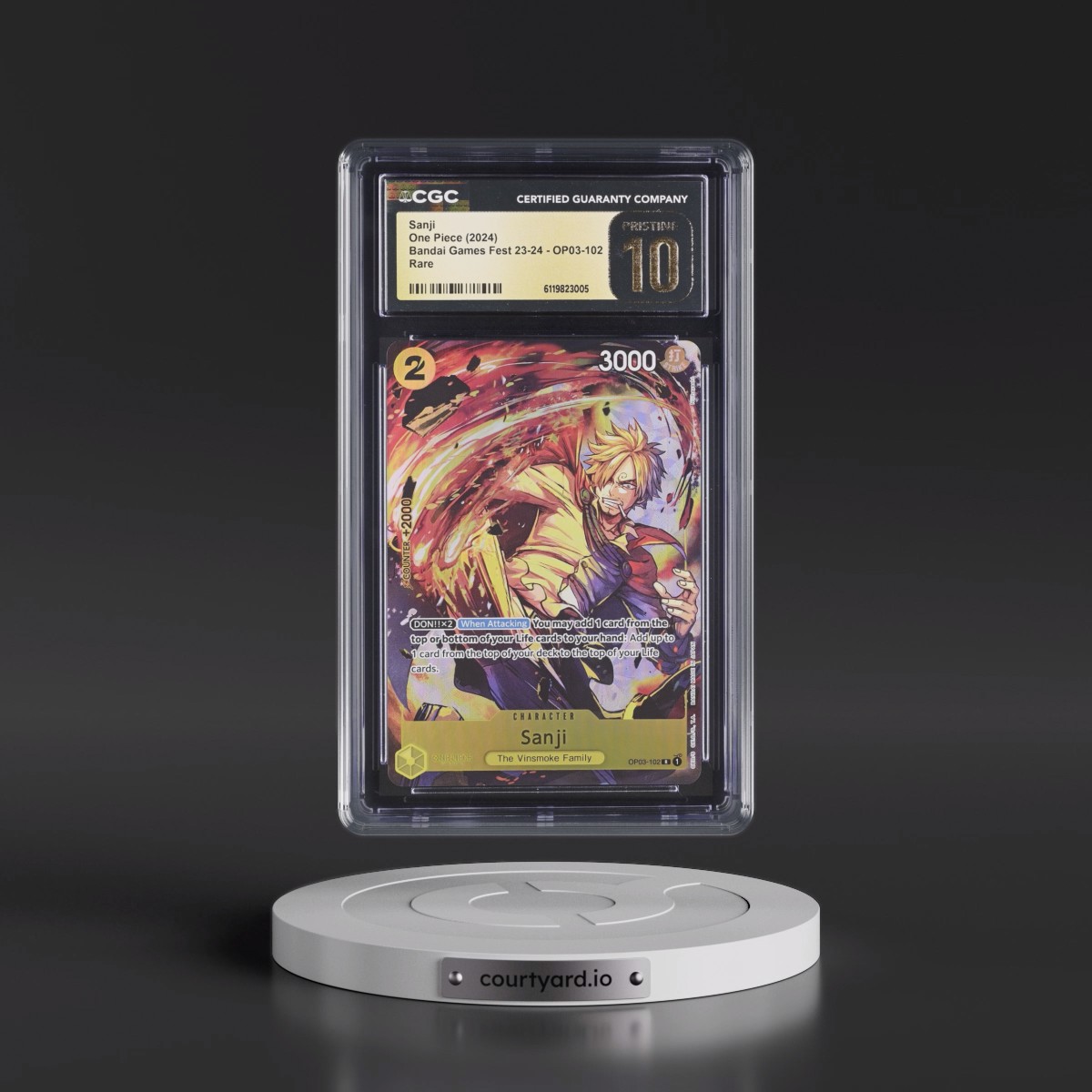 2024 Bandai Card Games Fest 23-24 (Textured Foil) - English #OP03-102 Sanji (CGC 10 PRISTINE)