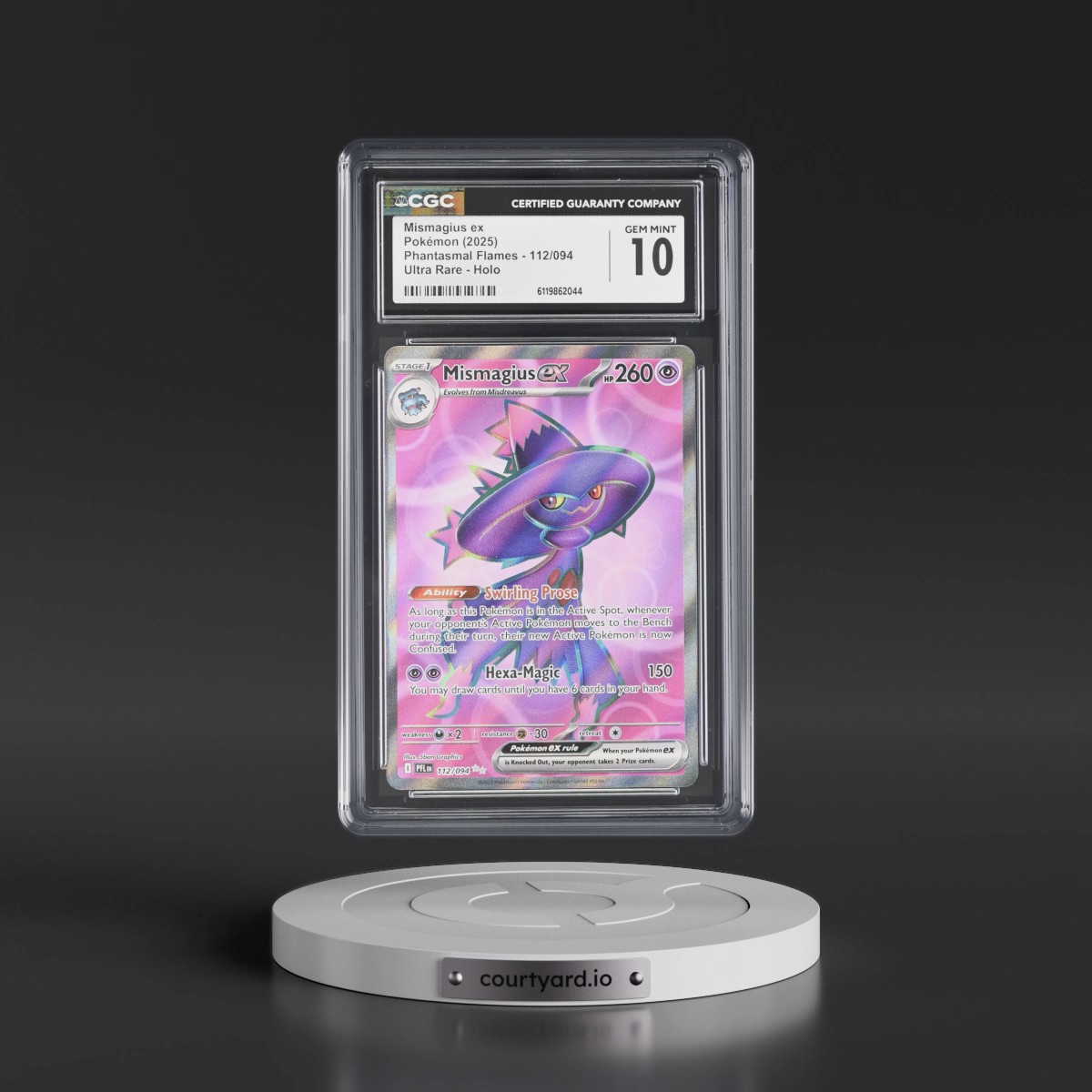 2025 Phantasmal Flames - PFL EN #112/094 Mismagius ex - Ultra Rare Holo (CGC 10 GEM MINT)