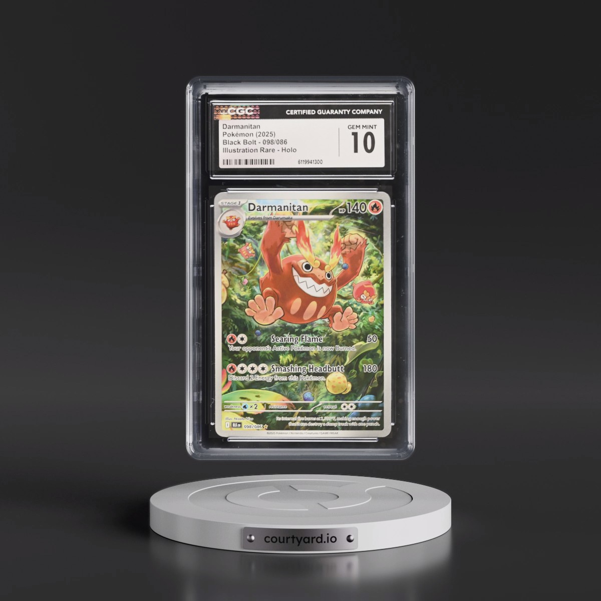 2025 Black Bolt - BLK EN #098/086 Darmanitan - Illustration Rare Holo (CGC 10 GEM MINT)