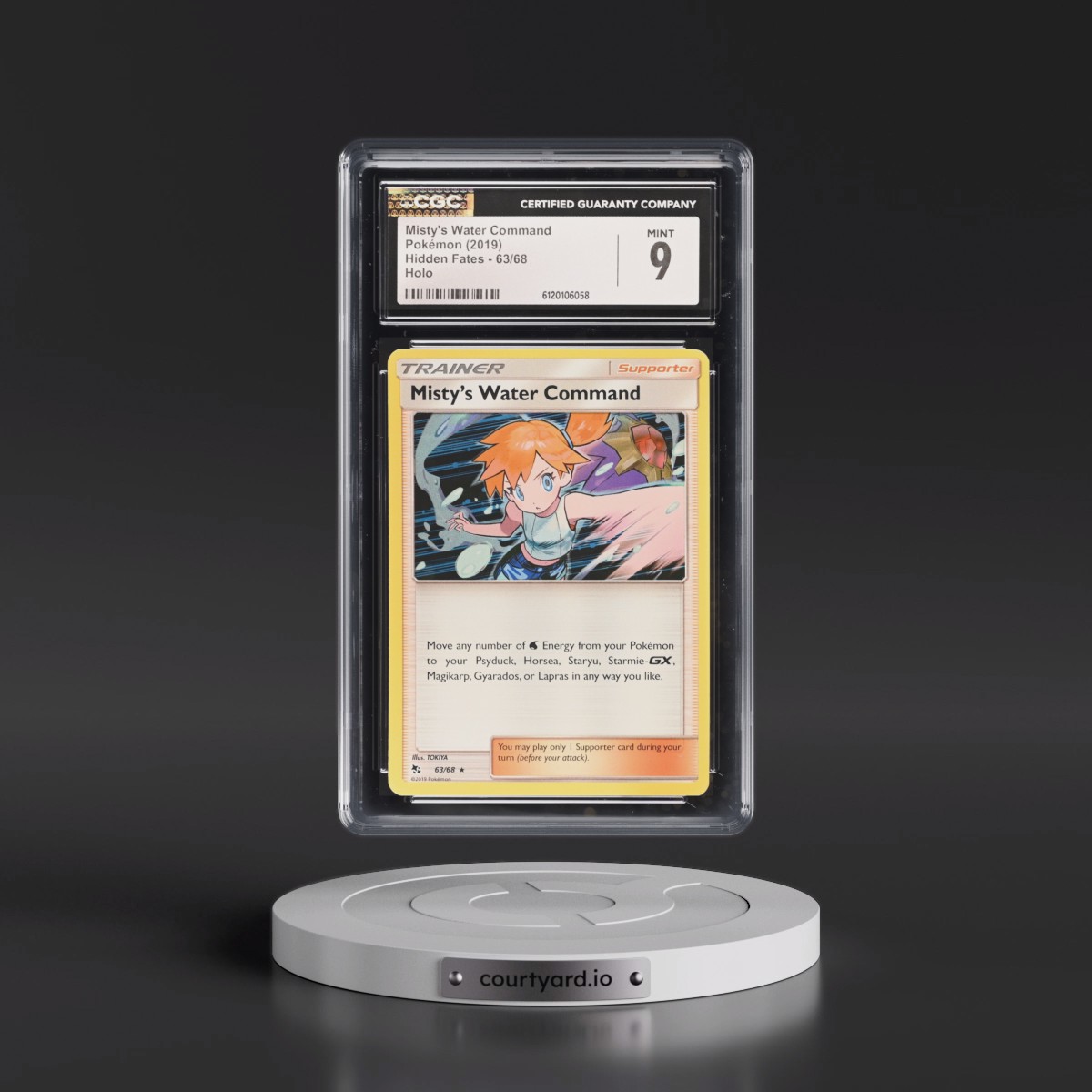 2019 Hidden Fates #63/68 Misty's Water Command - Holo (CGC 9 MINT)