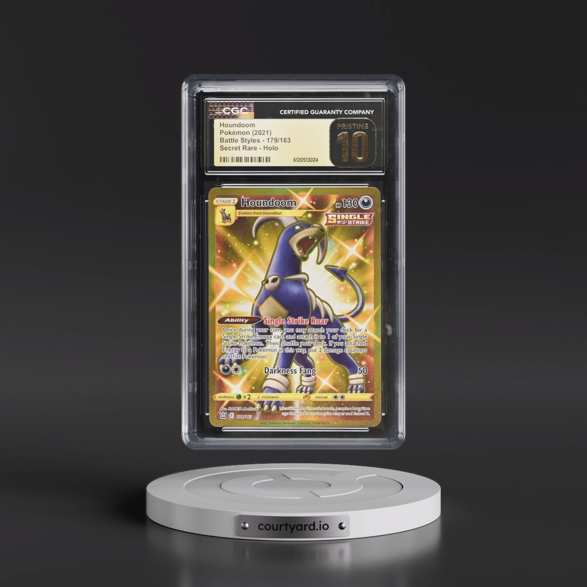 2021 Battle Styles #179/163 Houndoom - Secret Rare Holo (CGC 10 PRISTINE)