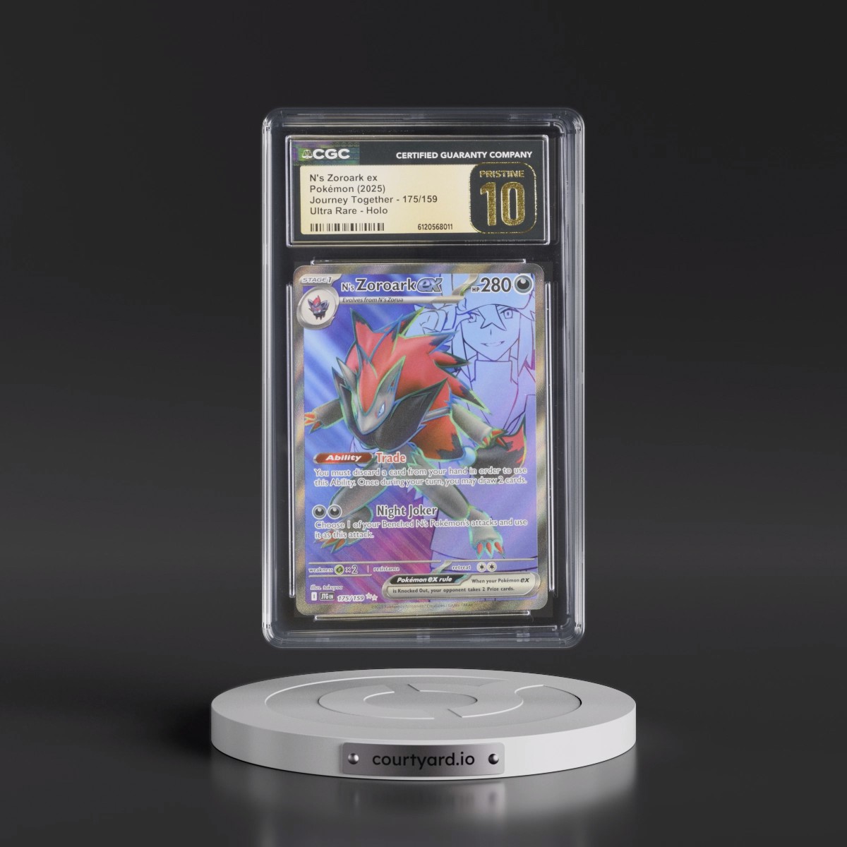 2025 Pokémon Jtg EN-Journey Together #175 N's Zoroark EX - Holo Ultra Rare (CGC 10 PRISTINE)