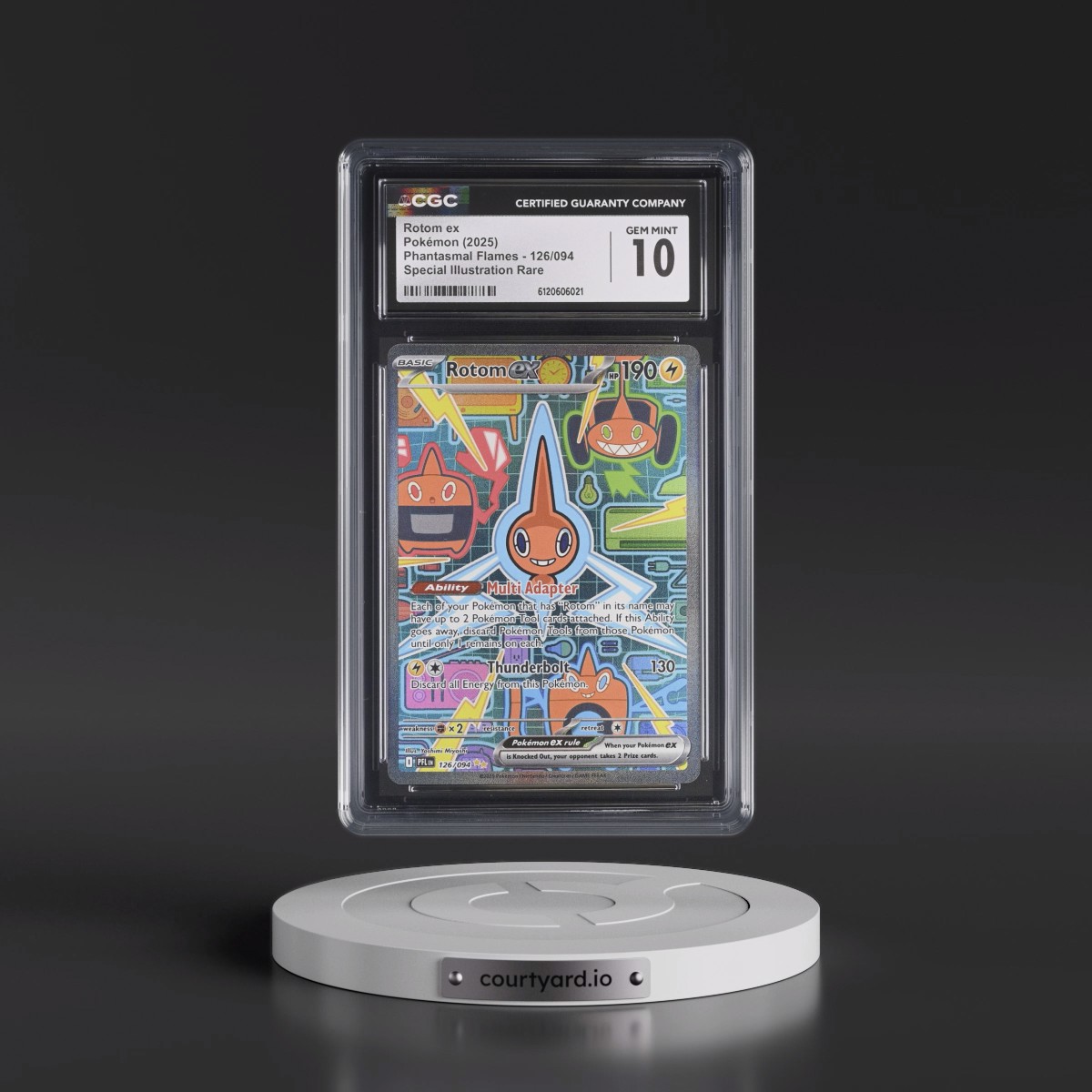 2025 Pokémon Pfl EN-Phantasmal Flames #126 Rotom EX - Holo Special Illustration Rare (CGC 10 GEM MINT)