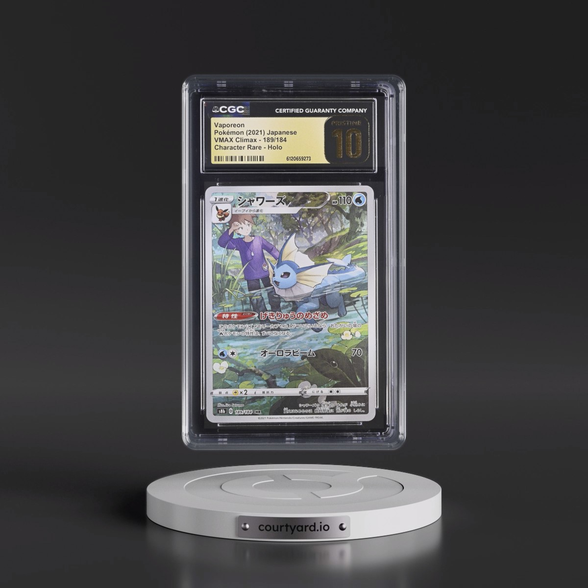 2021 VMAX Climax #189/184 Vaporeon - Character Rare Holo (CGC 10 PRISTINE)