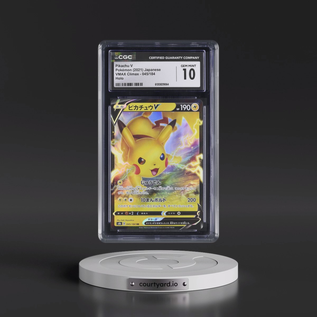2021 VMAX Climax #045/184 Pikachu V - Holo (CGC 10 GEM MINT)