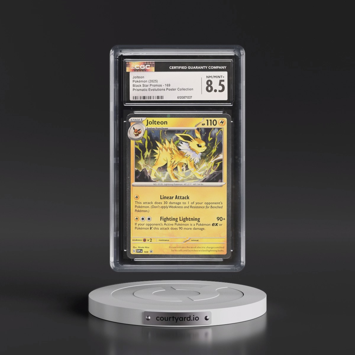 2023 Black Star Promos - Scarlet & Violet SVP EN #169 Jolteon - Prismatic Evolutions Poster Collection (Cosmos Holo) (CGC 8.5 NM-MT+)