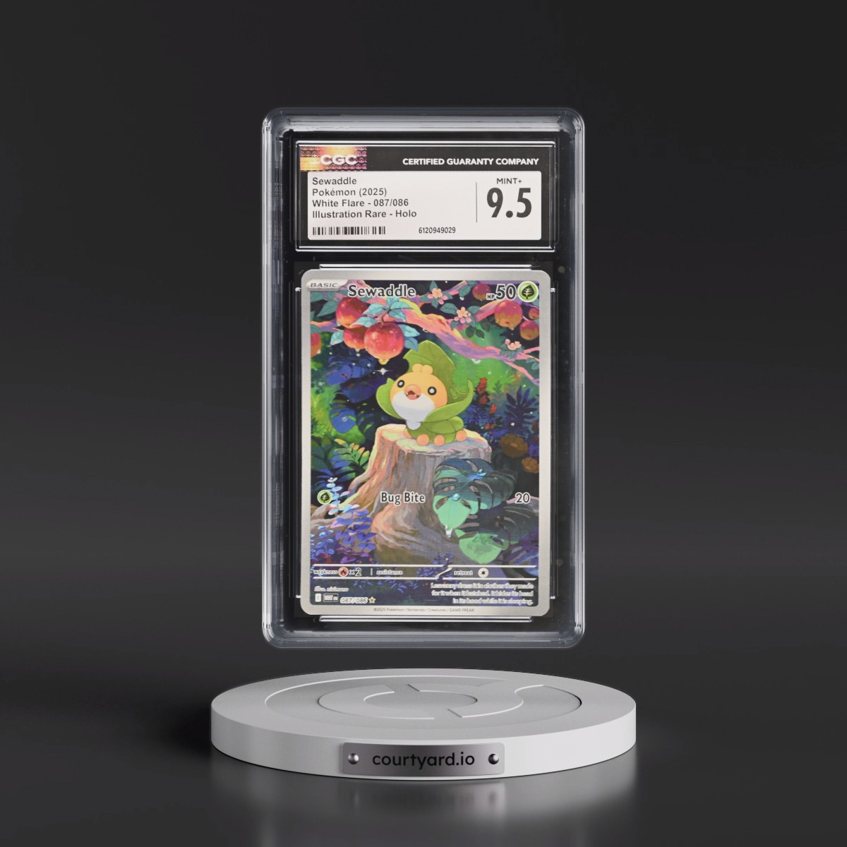 2025 White Flare - WHT EN #087/086 Sewaddle - Illustration Rare Holo (CGC 9.5 MINT+)