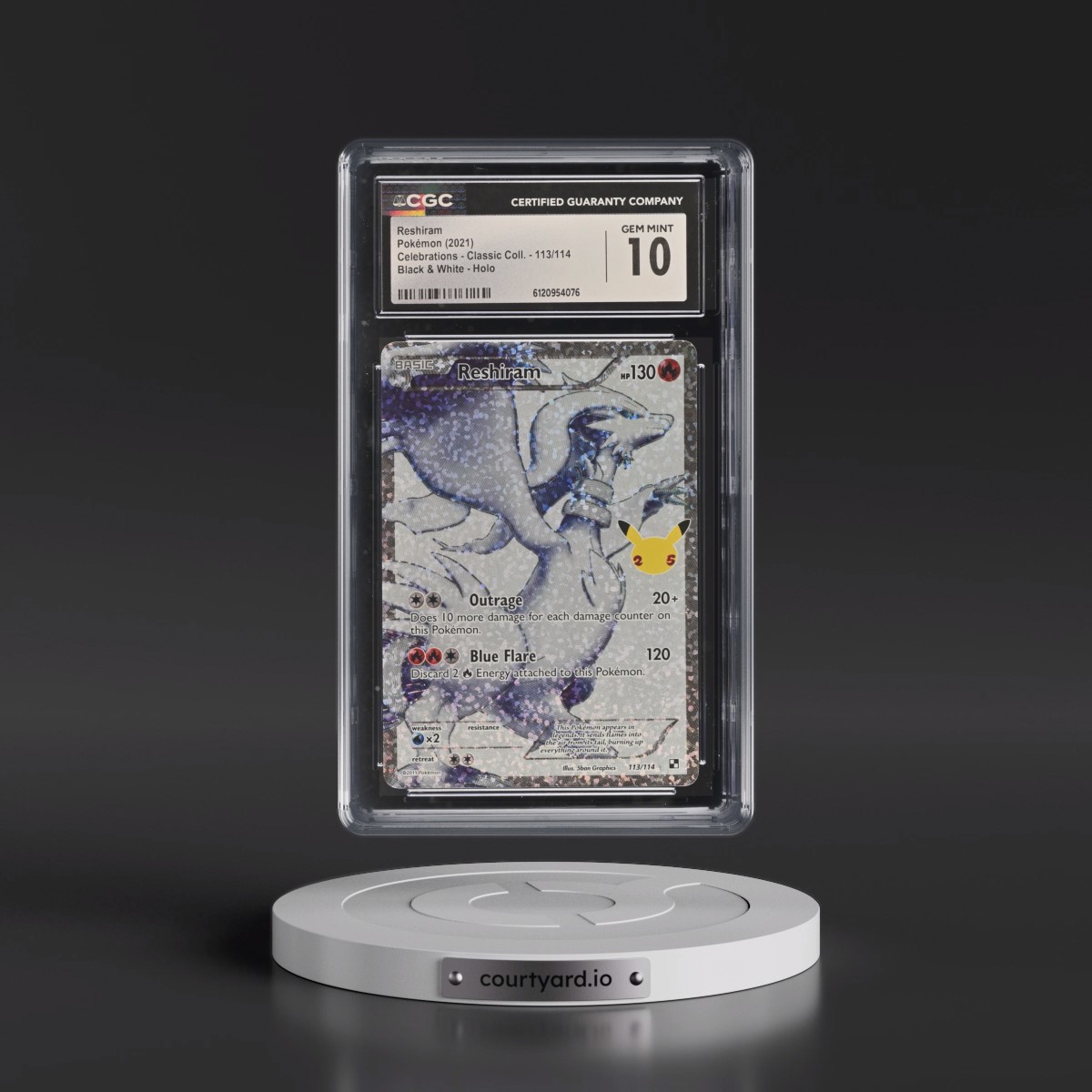 2021 Celebrations - Classic Collection #113/114 Reshiram - Black & White Holo (CGC 10 GEM MINT)