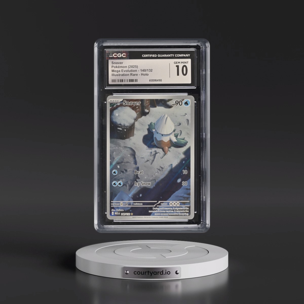 2025 Mega Evolution - MEG EN #140/132 Snover - Illustration Rare Holo (CGC 10 GEM MINT)