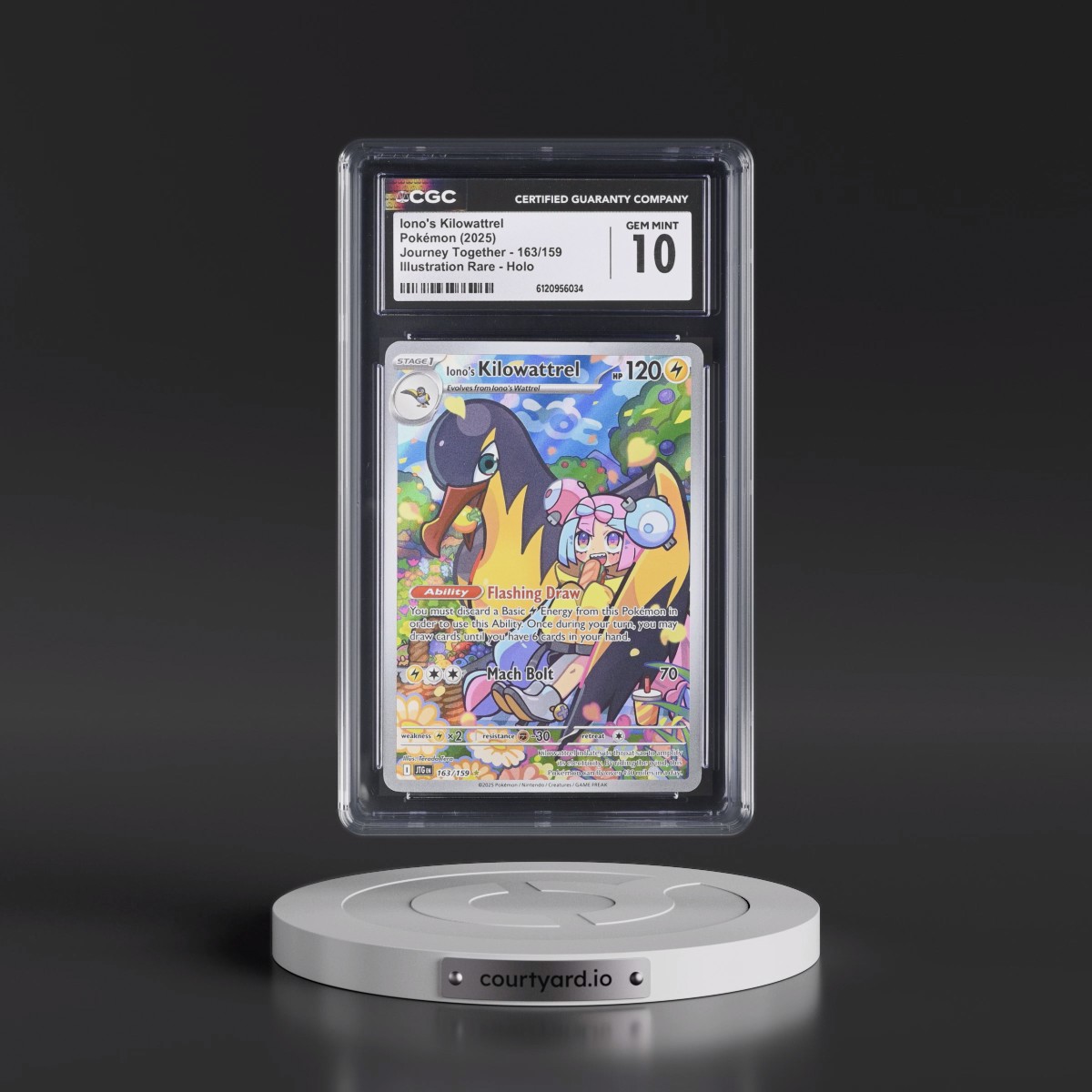 2024 Journey Together - JTG EN #163/159 Iono's Kilowattrel - Illustration Rare Holo (CGC 10 GEM MINT)