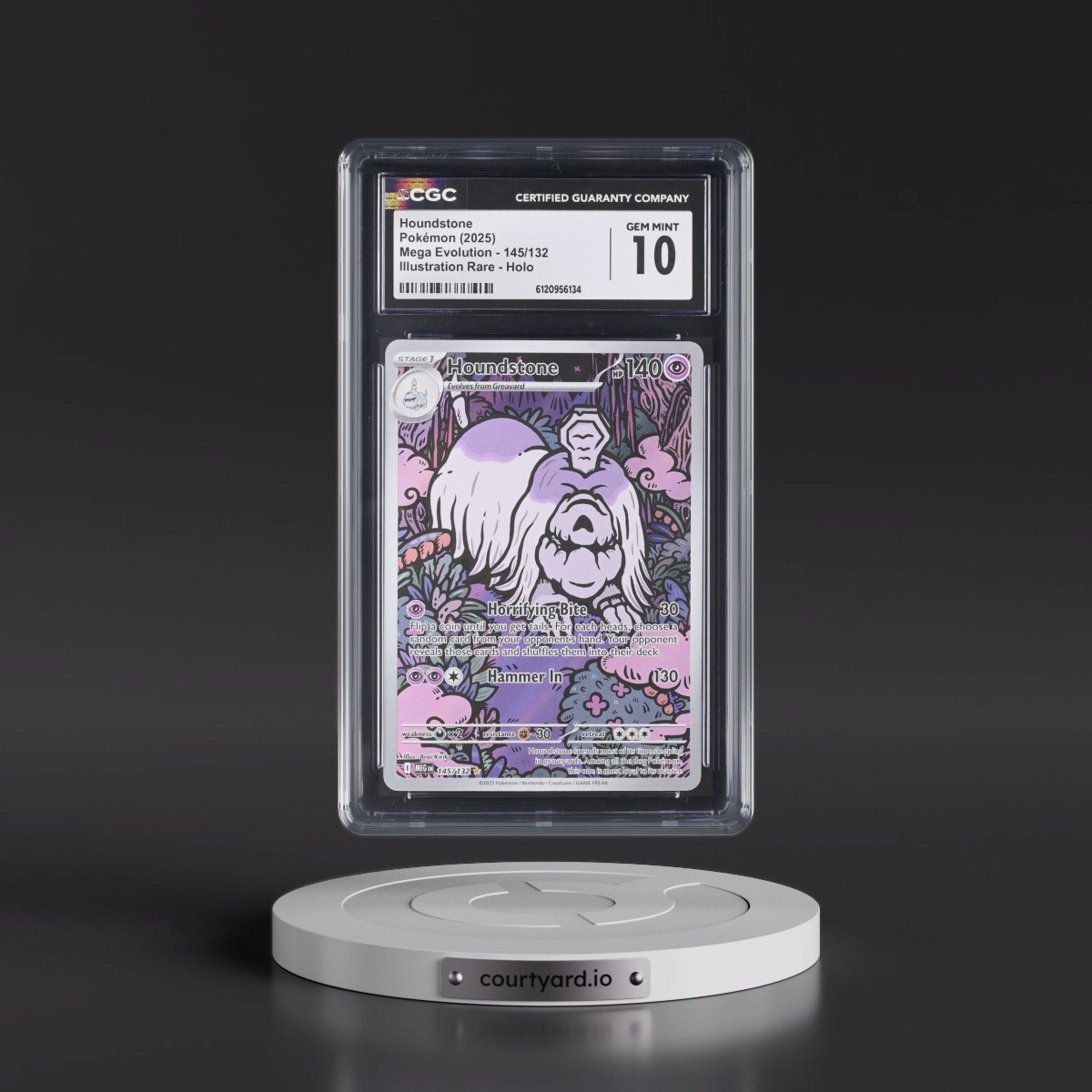 2025 Mega Evolution - MEG EN #145/132 Houndstone - Illustration Rare Holo (CGC 10 GEM MINT)