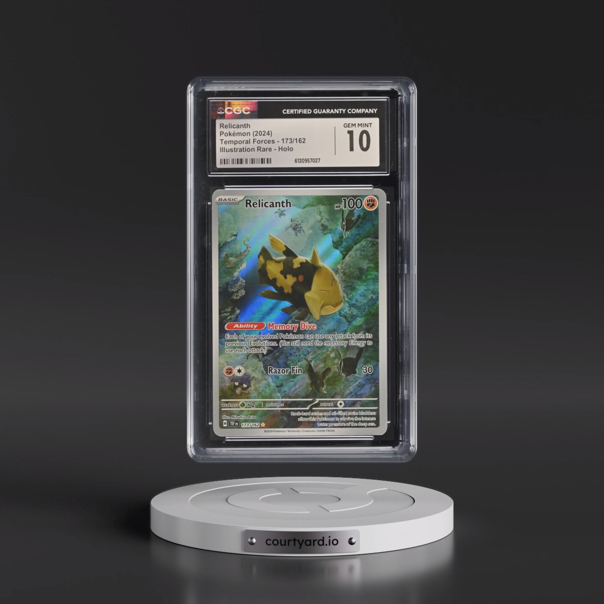 2023 Temporal Forces - TEF EN #173/162 Relicanth - Illustration Rare Holo (CGC 10 GEM MINT)