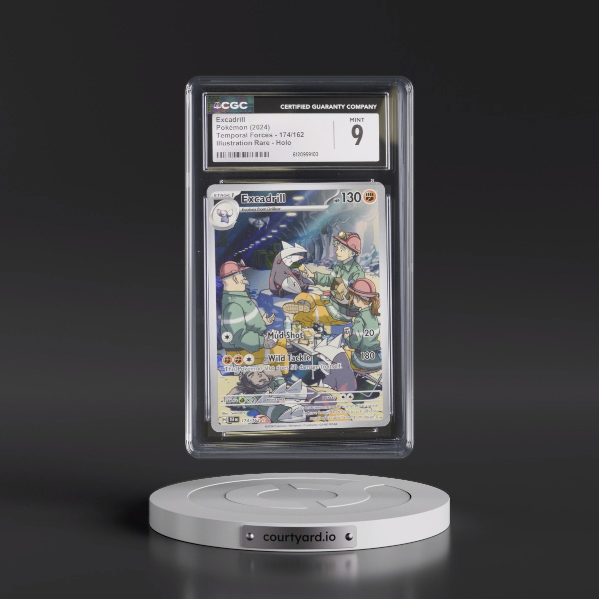 2023 Temporal Forces - TEF EN #174/162 Excadrill - Illustration Rare Holo (CGC 9 MINT)