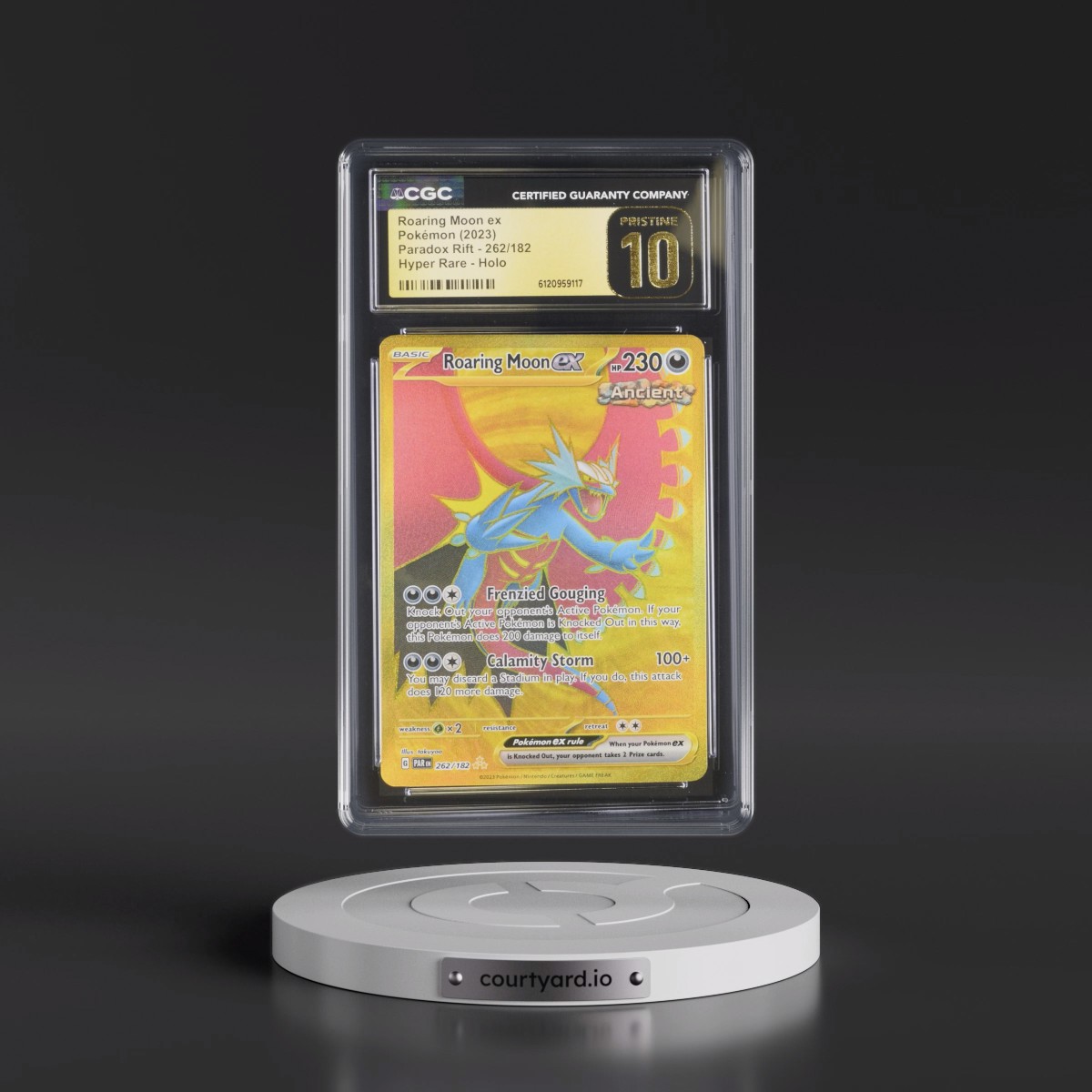 2023 Paradox Rift - PAR EN #262/182 Roaring Moon ex - Hyper Rare Holo (CGC 10 PRISTINE)