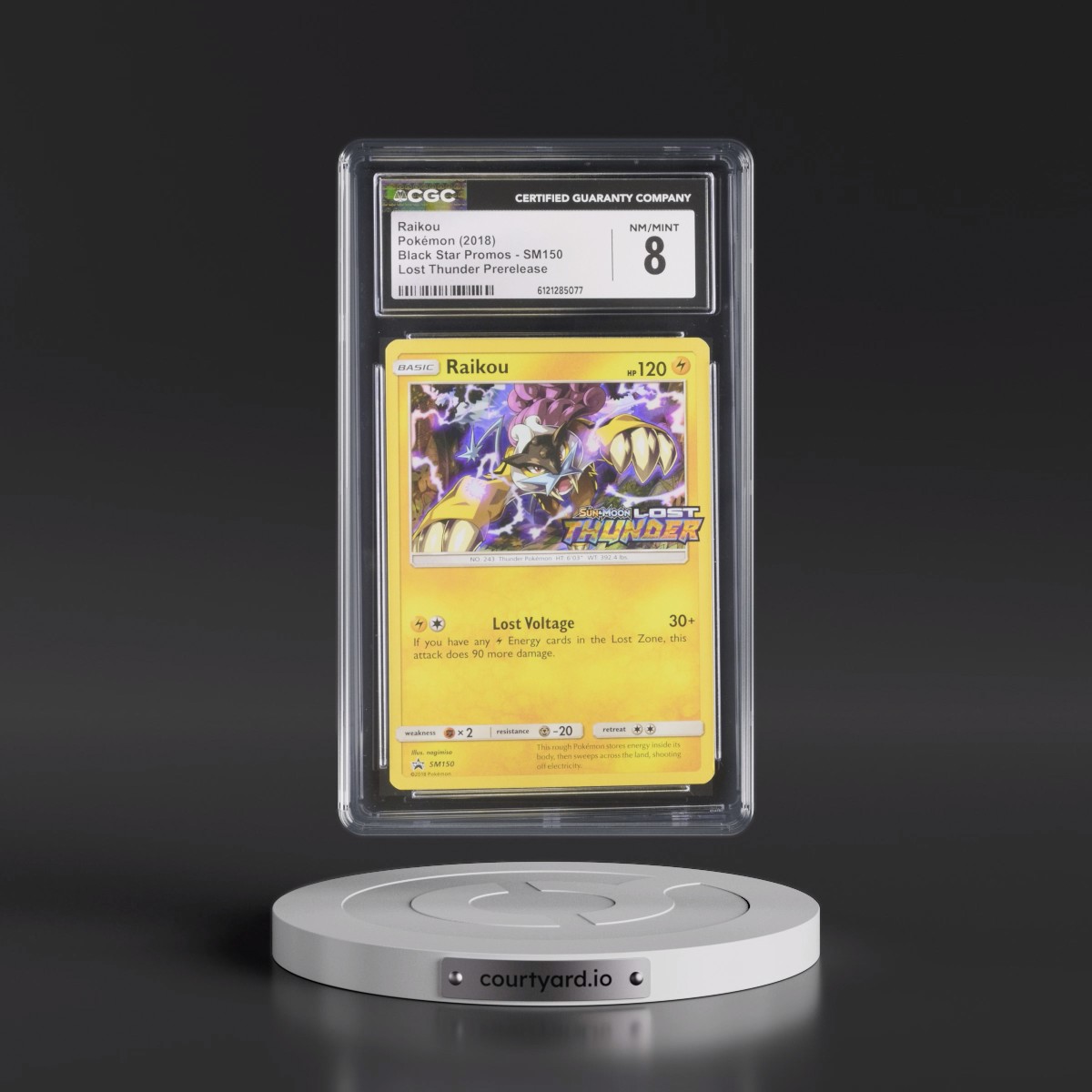 2016 Black Star Promos - Sun & Moon #SM150 Raikou - Lost Thunder Prerelease (Holo) (CGC 8 NM-MT)