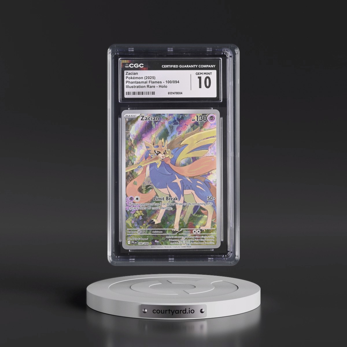 2025 Phantasmal Flames - PFL EN #100/094 Zacian - Illustration Rare Holo (CGC 10 GEM MINT)