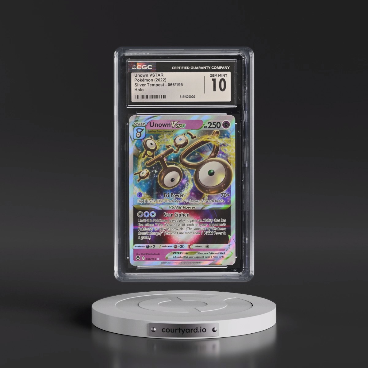 2022 Silver Tempest #066/195 Unown VSTAR - Holo (CGC 10 GEM MINT)