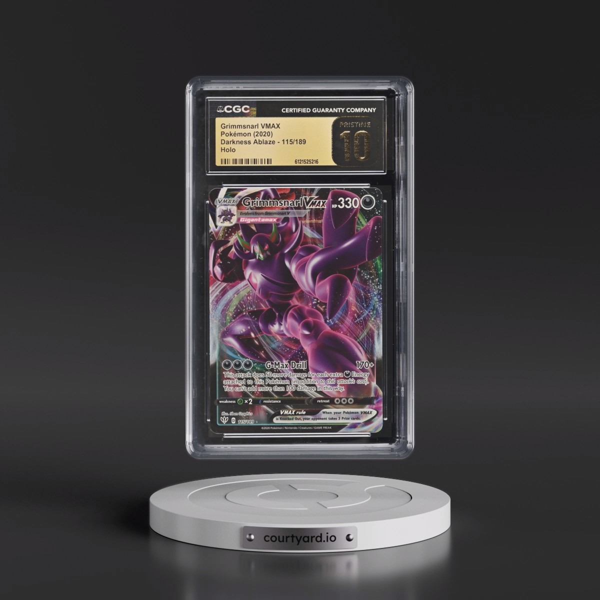 2020 Darkness Ablaze #115/189 Grimmsnarl VMAX - Holo (CGC 10 PRISTINE)