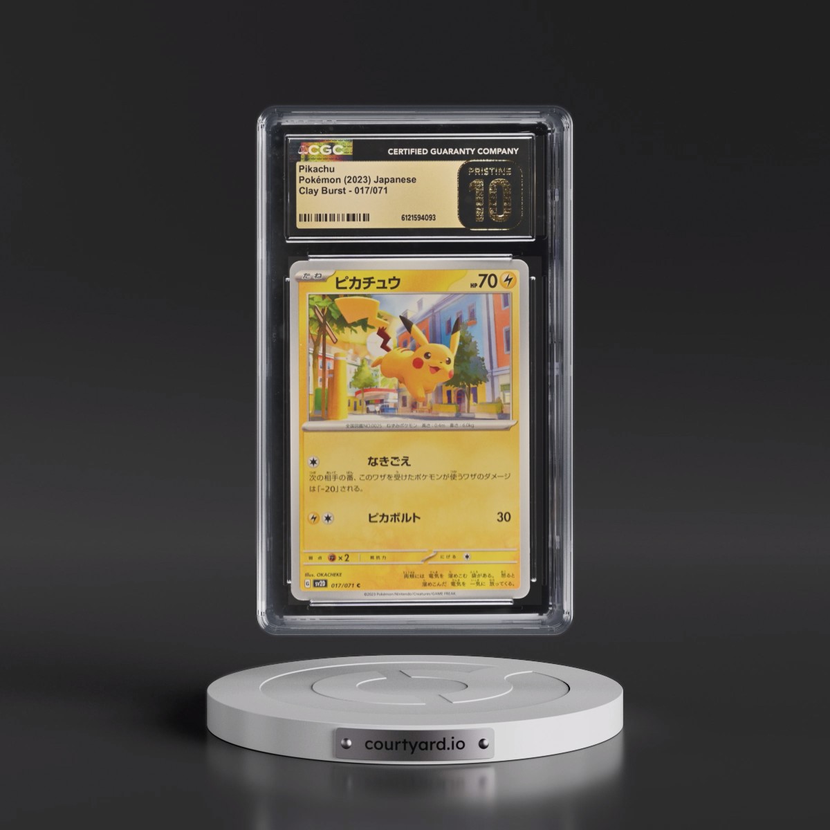 2023 Clay Burst #017/071 Pikachu (CGC 10 PRISTINE)