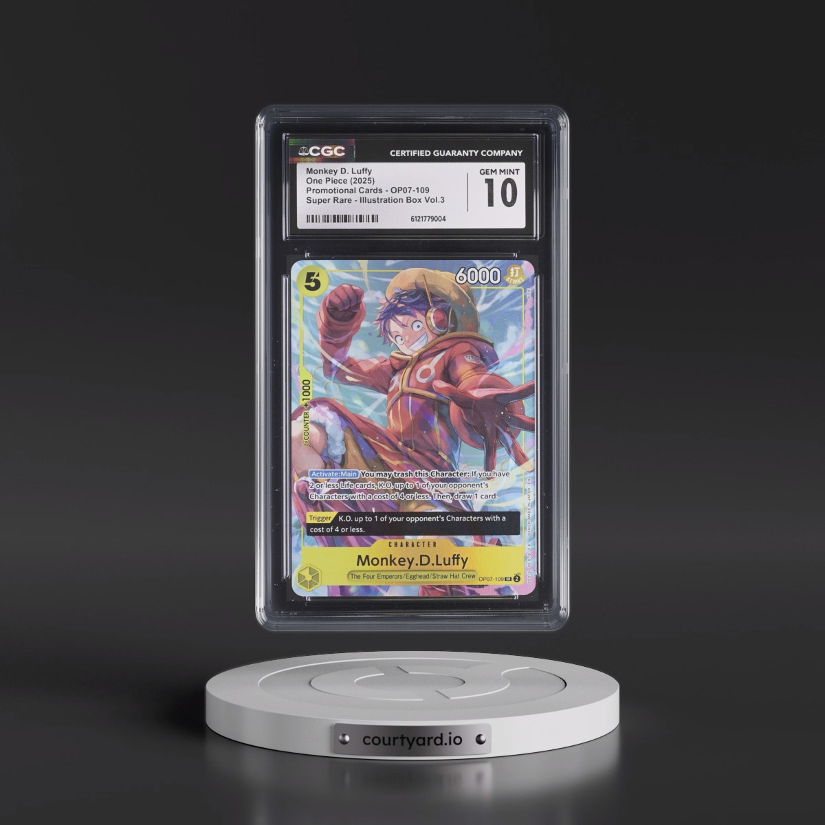 2022 Promotional Cards - English #OP07-109 Monkey D. Luffy - Illustration Box Vol.3 (Borderless) (CGC 10 GEM MINT)
