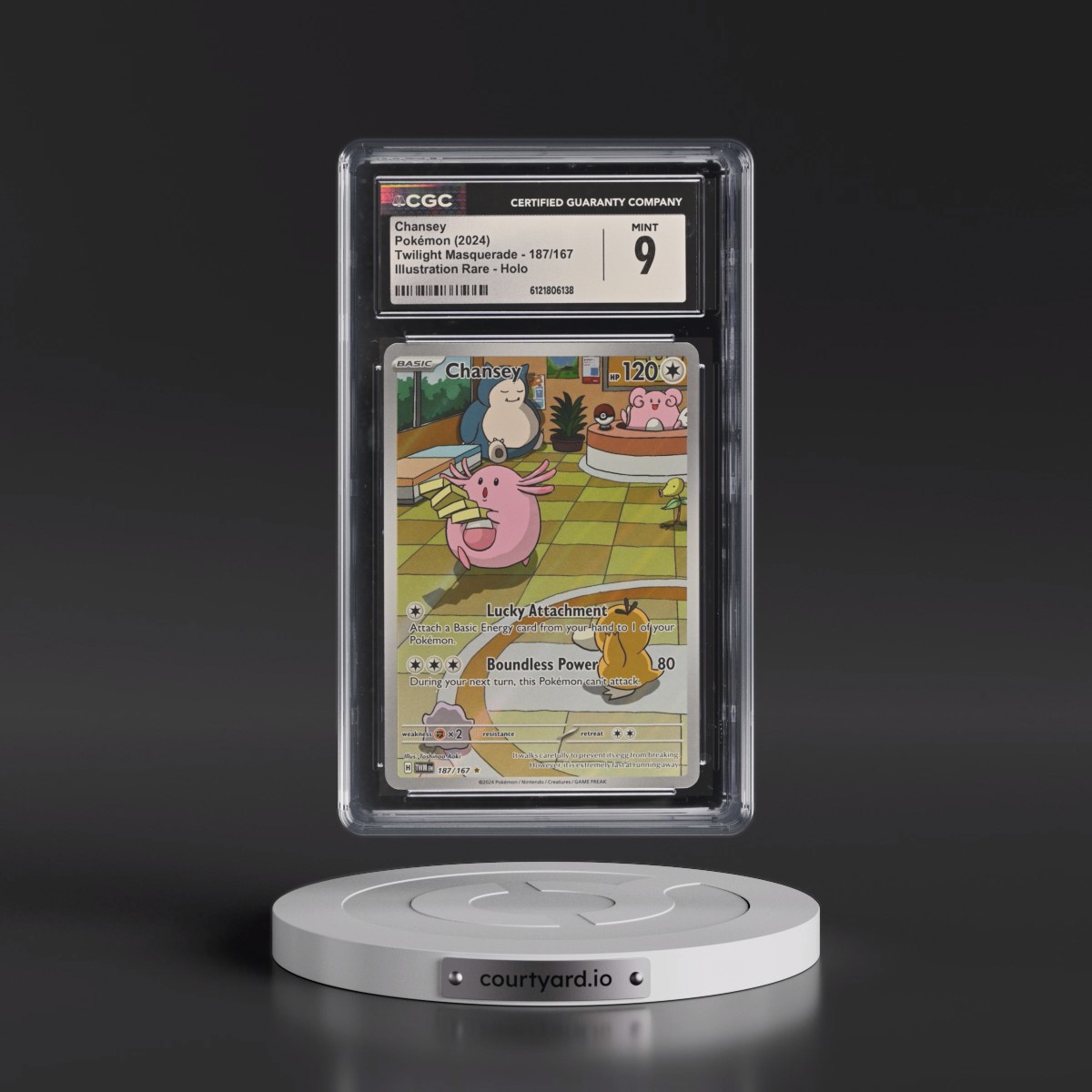 2024 Twilight Masquerade - TWM EN #187/167 Chansey - Illustration Rare Holo (CGC 9 MINT)