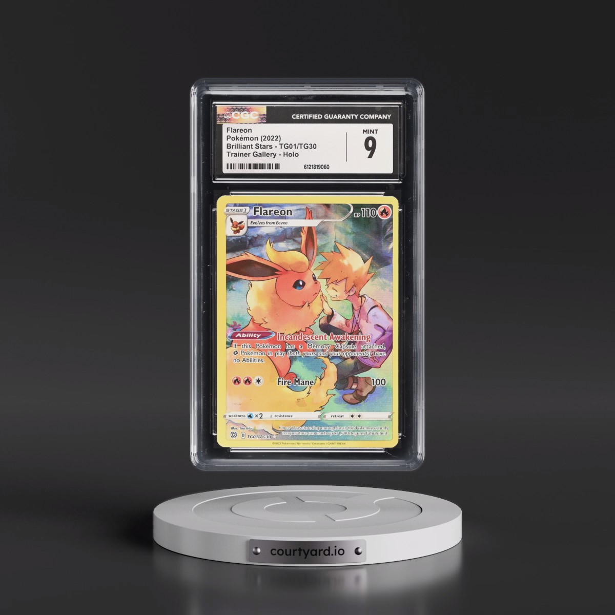 2022 Brilliant Stars #TG01/TG30 Flareon - Trainer Gallery Holo (CGC 9 MINT)