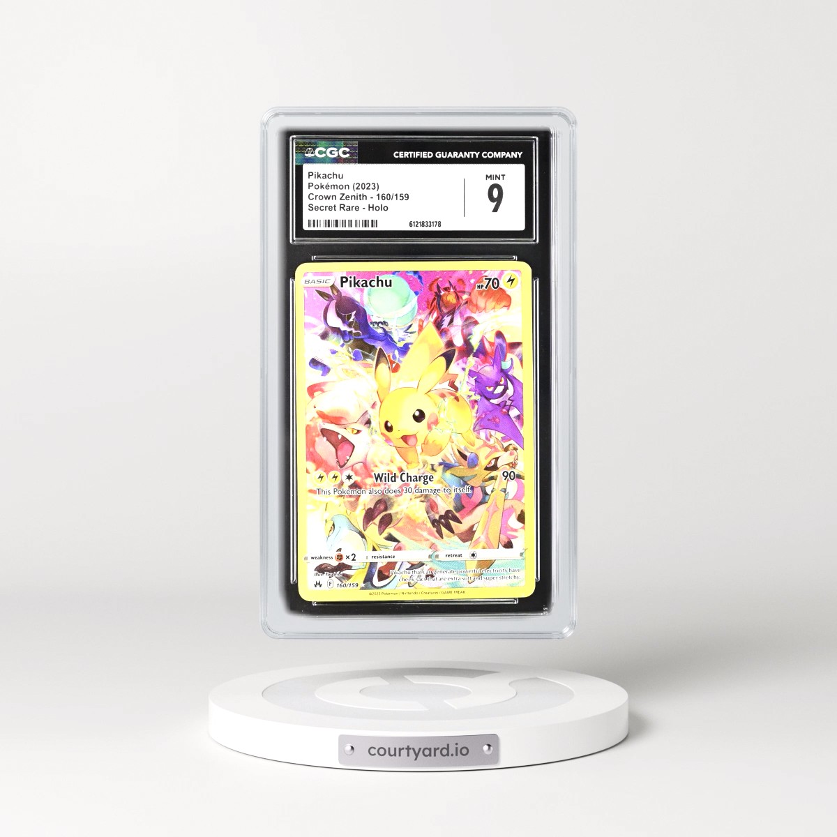 2023 Crown Zenith #160/159 Pikachu - Secret Rare Holo (CGC 9 MINT)