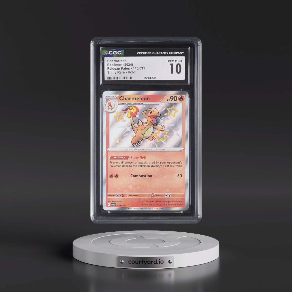 2024 Paldean Fates - PAF EN #110/091 Charmeleon - Shiny Rare Holo (CGC 10 GEM MINT)