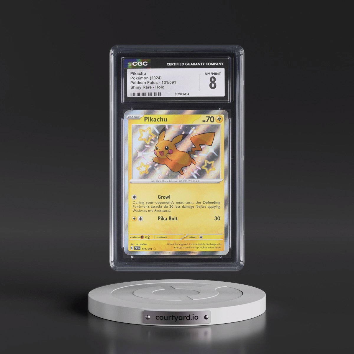 2024 Paldean Fates - PAF EN #131/091 Pikachu - Shiny Rare Holo (CGC 8 NM-MT)