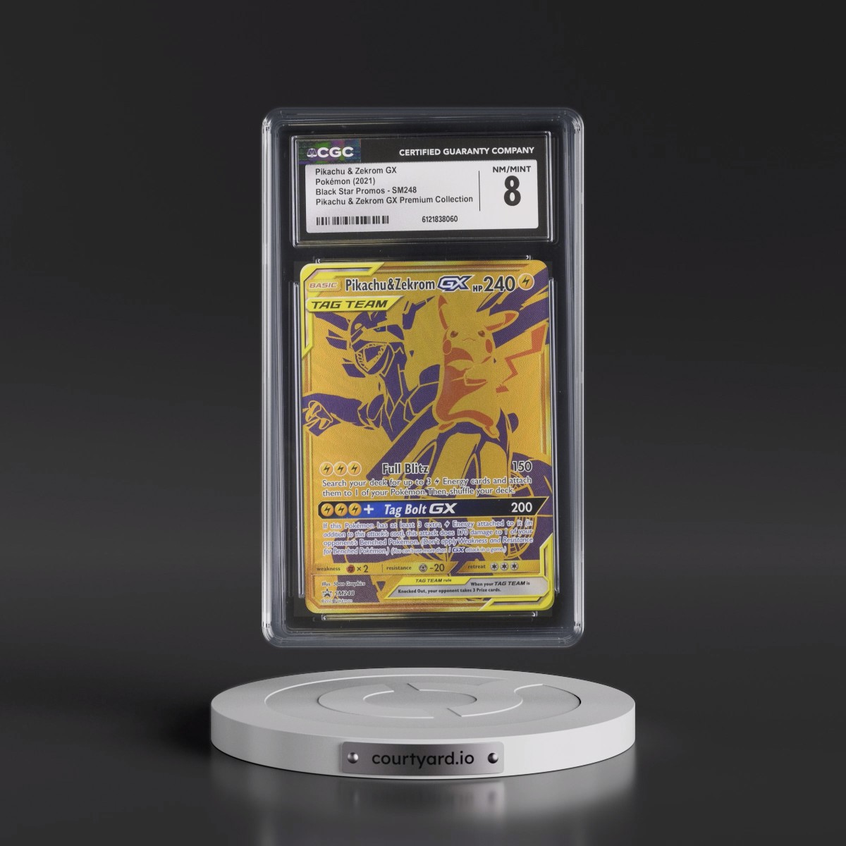 2016 Black Star Promos - Sun & Moon #SM248 Pikachu & Zekrom GX - Pikachu & Zekrom GX Premium Collection (Holo) (CGC 8 NM-MT)