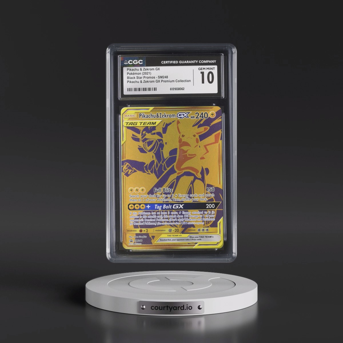 2016 Black Star Promos - Sun & Moon #SM248 Pikachu & Zekrom GX - Pikachu & Zekrom GX Premium Collection (Holo) (CGC 10 GEM MINT)