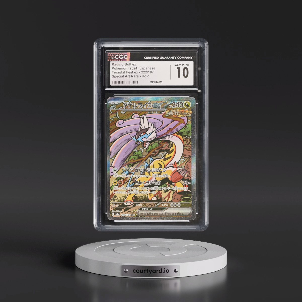 2024 High Class Pack: Terastal Fest ex - sv8a #222/187 Raging Bolt ex - Special Art Rare Holo (CGC 10 GEM MINT)